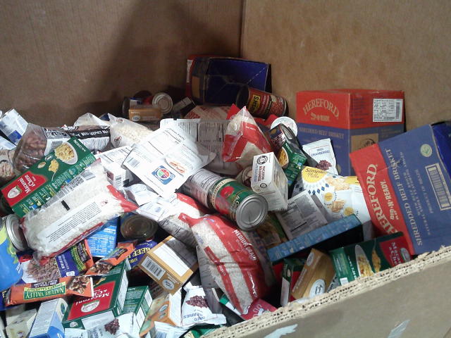 Food in a cardboard container.